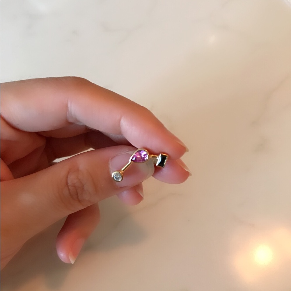 Avec New York MILKYWAY 3 STONE EARRING